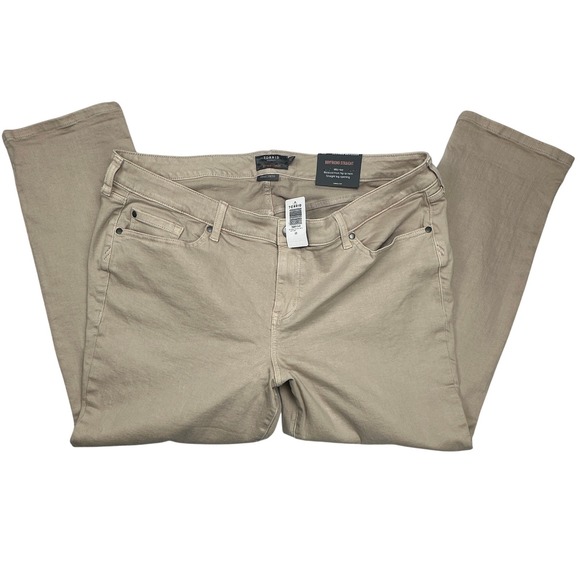 torrid Denim - Torrid Boyfriend Straight Jeans Womens 22R Tan Khaki Vintage Stretch Mid Rise